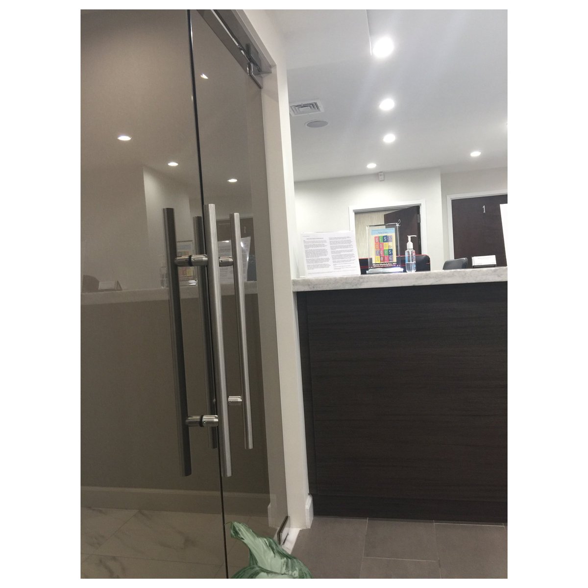 stellarinterior's tweet image. I opted for less mundanity and went with tinted glass entry doors opposed to austere plain glass #medicalofficedesign #medicalofficerenovation