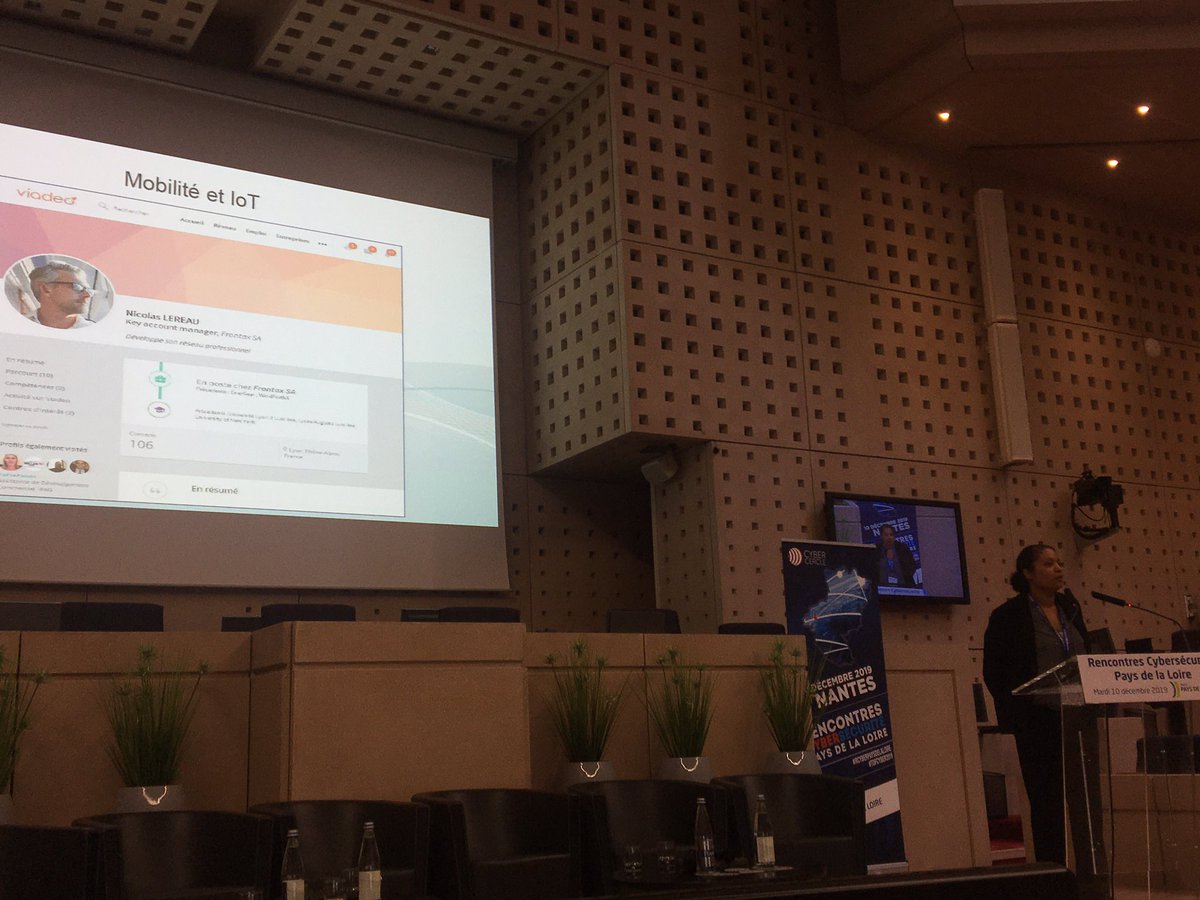 CyberCercle's tweet photo. #RCyberPaysdelaLoire 
Présentation des actions menées par la #SDLC @PoliceNationale à travers des exemples concrets #mobilité #IoT 
Mise en place sur les territoires d’un réseau de réservistes référents cybermenaces pour sensibiliser les pme-pmi 
#TDFCyber2019 https://t.co/6GcQZm6VcI