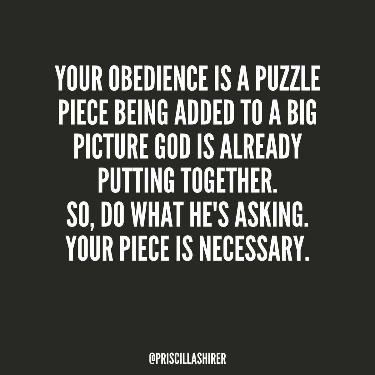 PriscillaShirer's tweet image. Just obey.