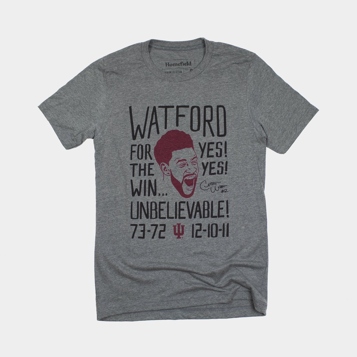 HomefieldApparl's tweet photo. Remember, remember the 10th of December.

8 years ago today, @Cwat205 sunk a 3 as the buzzer sounded to put away the Wildcats and forever be memorialized in IUBB lore. We decided to make two tees, partnering with Christian himself, to celebrate.

SHOP:  https://t.co/l6x0RxFM1T https://t.co/WKl89TfSUe