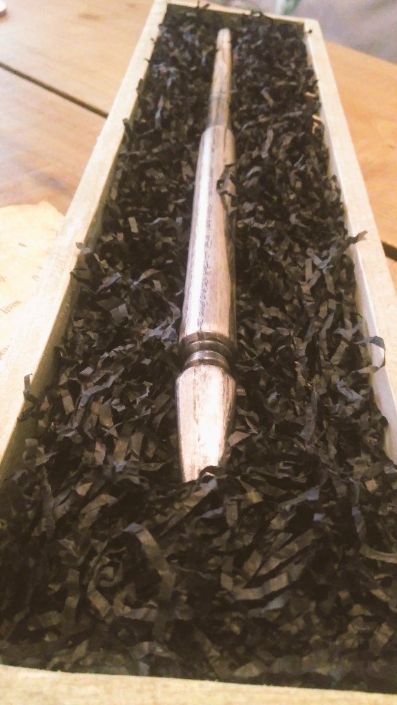 WandHouse's tweet photo. Another Wand has found it's owner! Ash wand 12inches from the labourers collection...off to it's rightful owner today. Sad to say goodbye but happy he has found his wizard! #handmade #woodturning #magic #ChrINDIEmas #etsyshop #etsy #madeinni #missyou #United https://t.co/zUREtJa3Qs