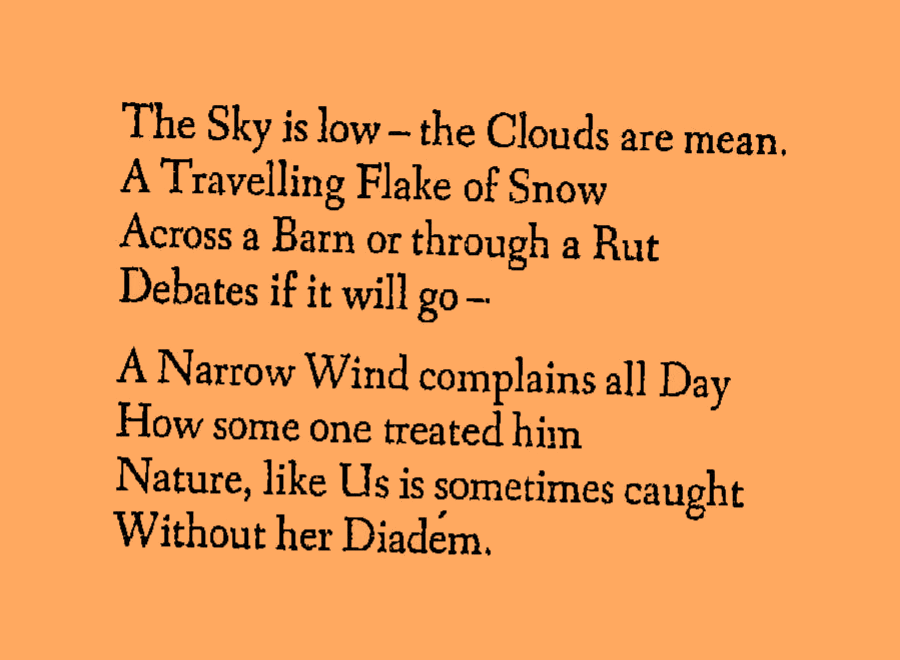 litandideas's tweet photo. Emily Dickinson was #BOTD in 1830. The poem below was originally written in 1886, the year she died, and, like almost all of her work, was not published in her lifetime.

T.H. Johnson published her complete poems in 1955, creating a numbering system still in use.

(Image: 1,075.) https://t.co/rtuidMe2Jp