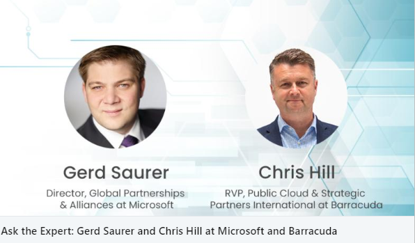 #AskTheExpert, Max speaks with Chris Hill, RVP Public Cloud and Strategic Alliances Intl at BARRACUDA NETWORKS INC, and Gerd Saurer, Director for Global Partnerships &amp; Alliances at Microsoft, at the launch of the organisations’ new research. 
lnkd.in/dfdEAua