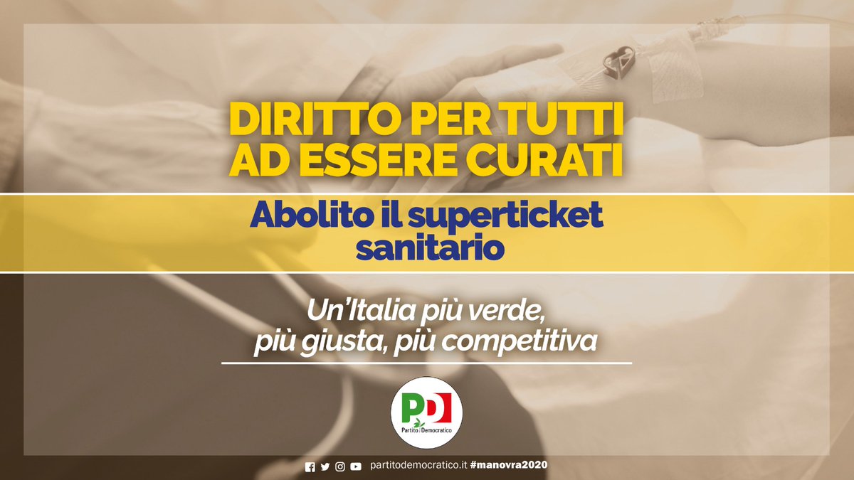 Anche un solo cittadino che per motivi economici non accede al servizio sanitario nazionale è una sconfitta per lo Stato. 

Da settembre 2020 e per gli anni successivi, finalmente i cittadini non dovranno più pagare il #superticket

#manovra2020 bit.ly/2LFoRYq