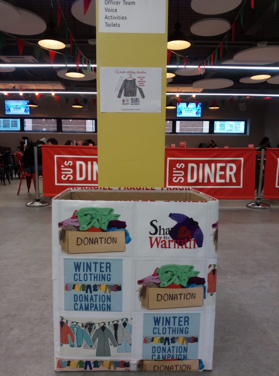 DMUPsych's tweet photo. Help us help the homeless! If you’ve got ay clothes lying around please come put them in the box in the SU! https://t.co/6YUz7Gaeb1