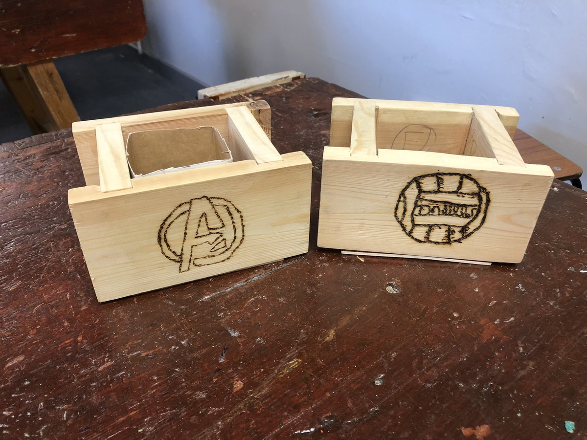 moatecs's tweet photo. #moatecs 1st Yr students finishing up planter box project in #woodwork. #recycle https://t.co/nTcm9rOR1Y