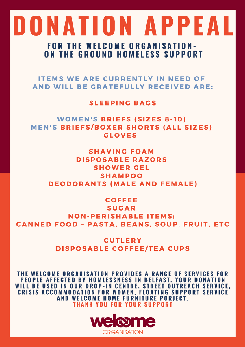 CplNI's tweet photo. Any contributions would be absolutely welcome! Get in touch if you'd like to help us support the Welcome Organisation this Christmas!

E: belfast@cpljobs.com T: 02890725600

#CSR #giftofgiving #donation #appeal #homeless #helpthehomeless #thewelcomeorganisation #charity https://t.co/f10L3gdRpV