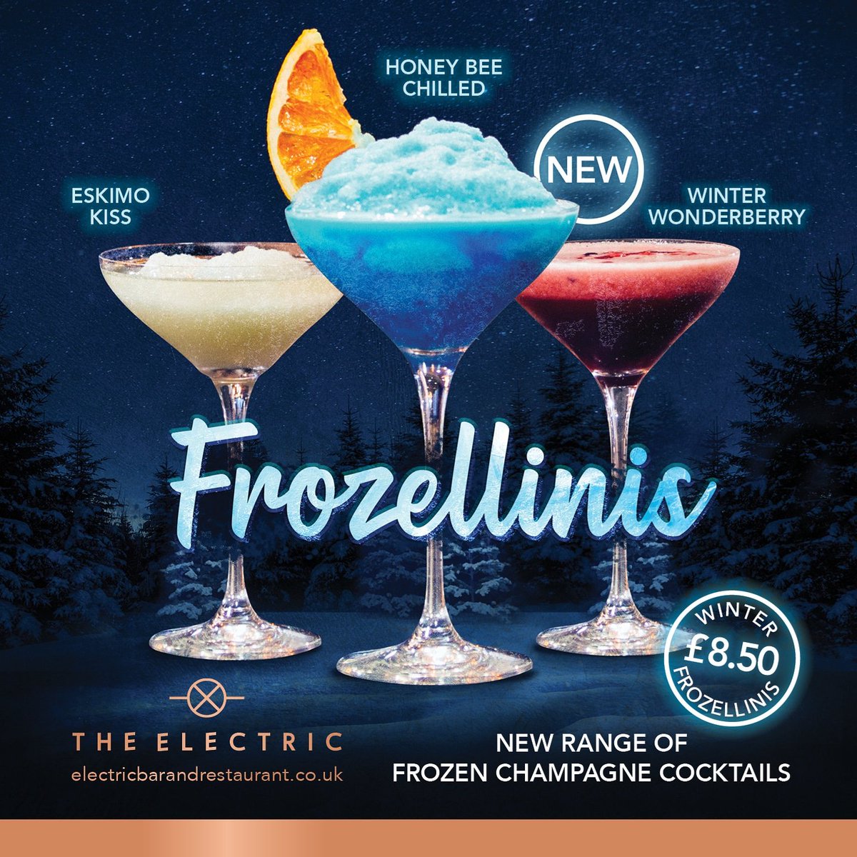 Try our new range of Winter Frozellinis this December ❄️🍸🎿