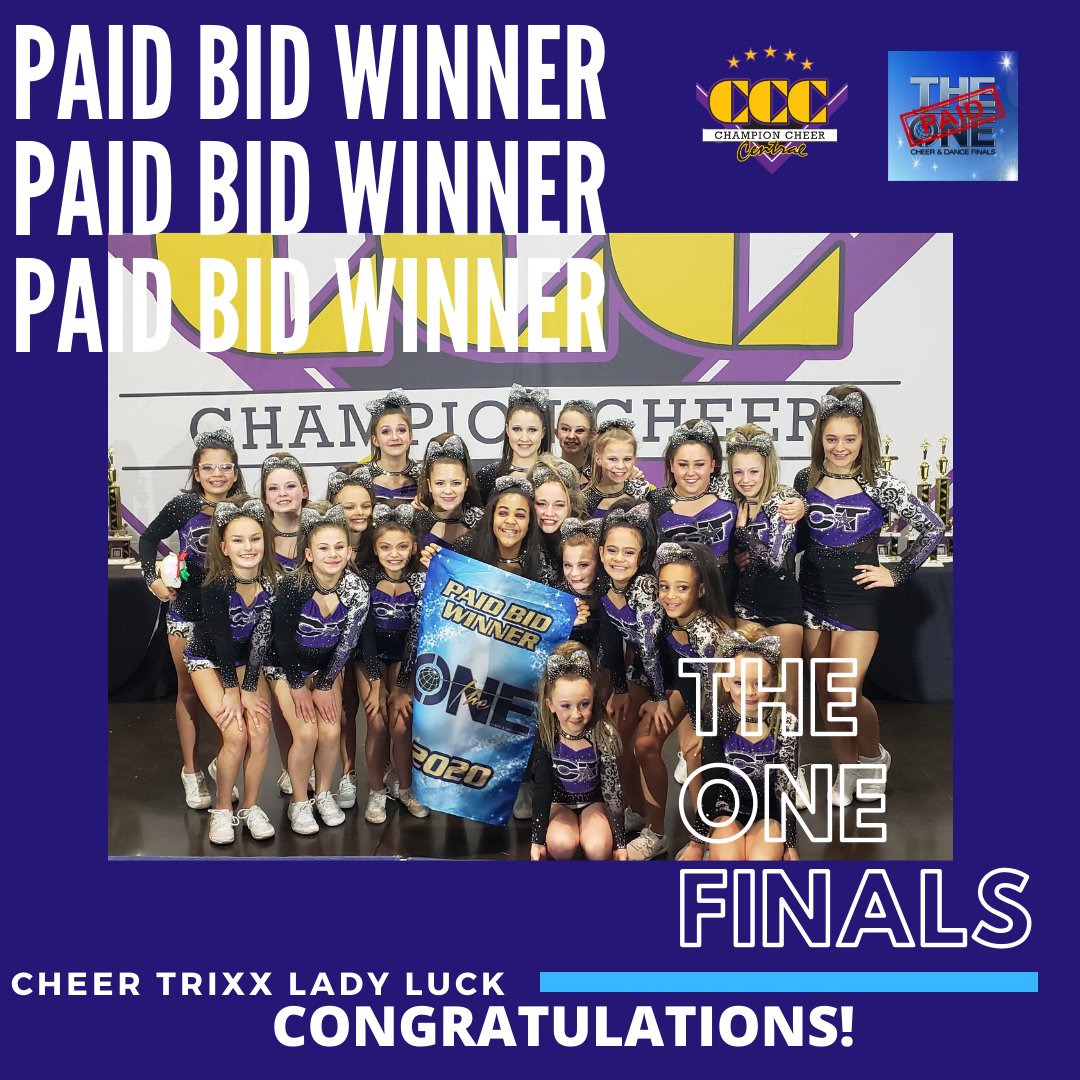 ChampionCheerCe's tweet photo. CONGRATULATIONS CHEER TRIXX! @theonefinals https://t.co/N70OagIPab