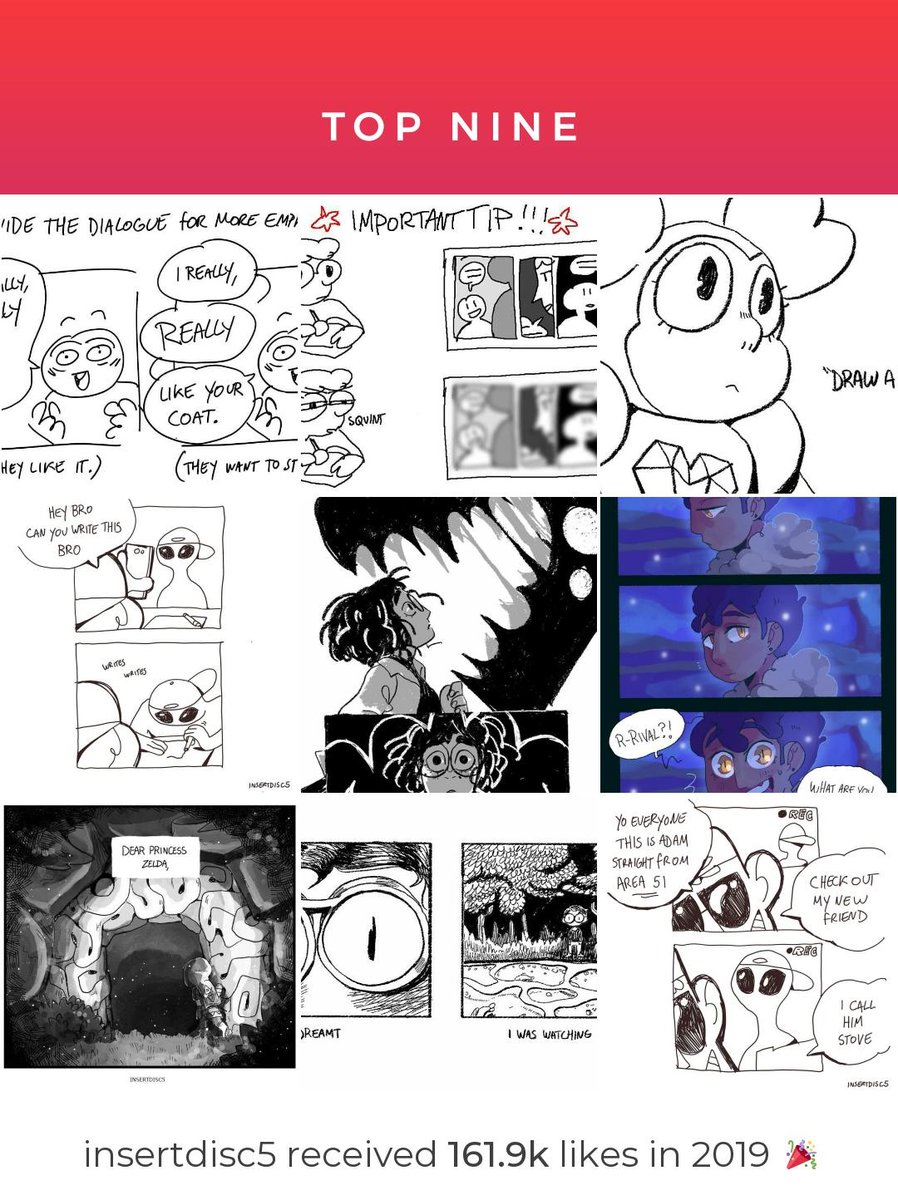 instagram top 9~ surprised most of those are original??? and that the comic tips are first?????
