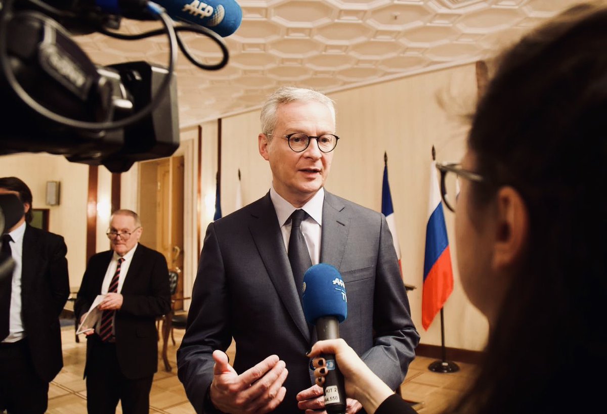 BrunoLeMaire's tweet photo. Lors du #CEFIC mon homologue Maxime Orechkine m'a assuré que la Russie soutient une solution à l'OCDE sur la taxe numérique. Ce soutien est important pour arriver à un accord international sur ce sujet  début 2020. https://t.co/k4K5xWX51v