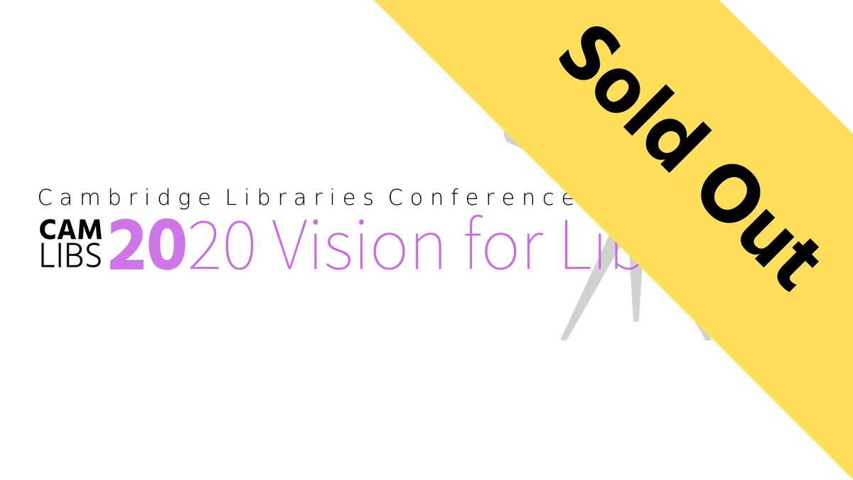 CamLibs's tweet photo. This year's Cambridge Libraries Conference has sold out in just under 5 hours. Wow - we love you too! 😍 There is a waiting list in operation, so please do continue to register your much welcome interest. #CamLibs2020 🥰 #camlibs https://t.co/4H9CrBOCVR