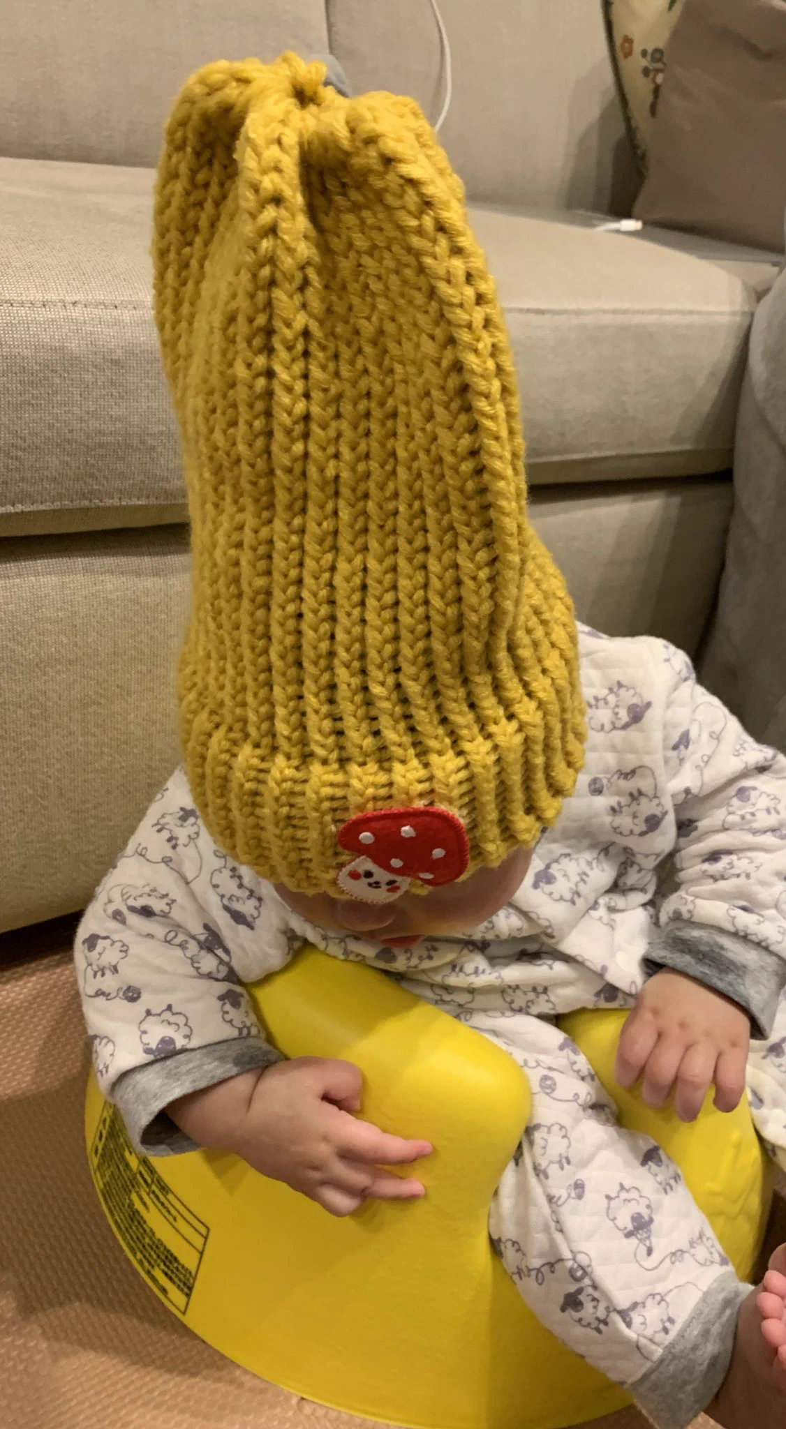 え？ついに出来た！？ベビー用ニット帽の仕上がりがｗｗちょっと長い！？