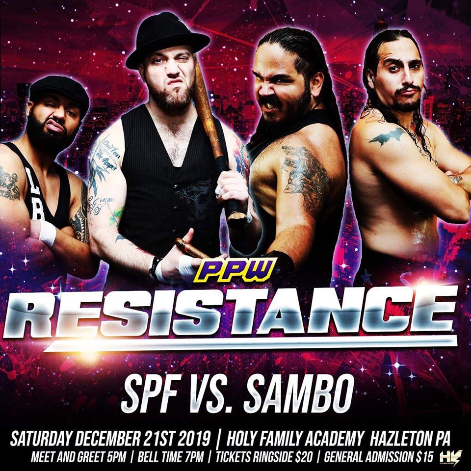 theRaceReels's tweet photo. Dec 21st 2019! @SPF_Wiseguys battle @REALMRGOODLUCK & @SylerWolf in Tag-Team Action! Get your tickets @ https://t.co/PceZdb2i6i! #PPW #SPF #SamboShow #Resistance #BankonIt #MrGoodLuck #Elobo #SouthPhillyWreckingCrew https://t.co/KVxDXheMqK
