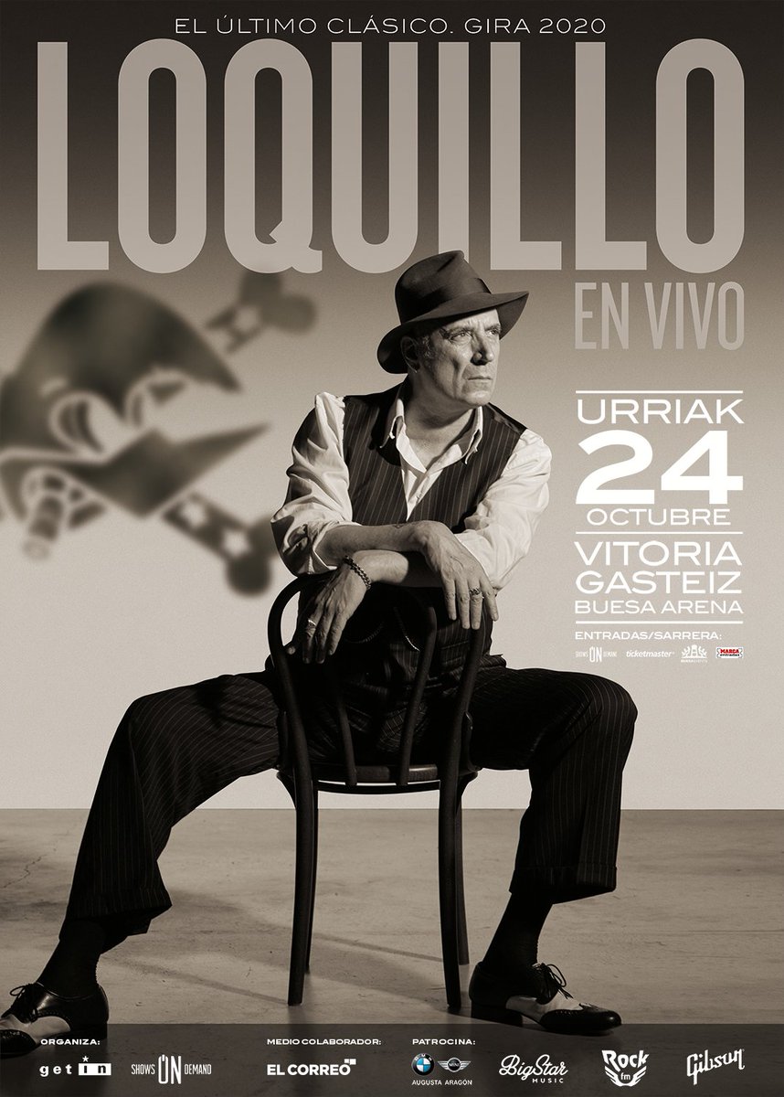 . @LOQUILLOoficial anuncia su paso por el Buesa Arena de Vitoria para 2020. Entradas a la venta el jueves 12 a las 10.00 en showsondemand.es