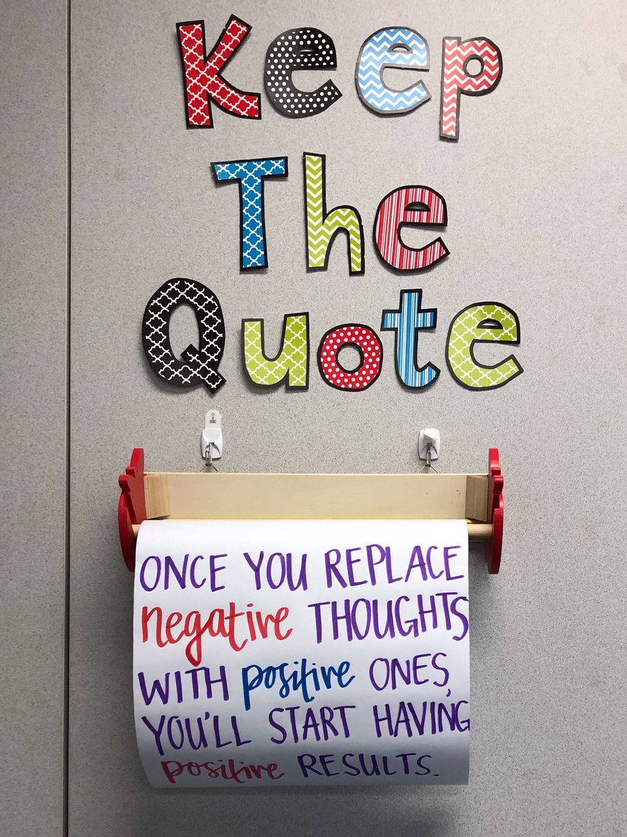 AReiking's tweet photo. Day8: @TracieBathrick uses #keepthequote in her classroom. Students nominate a classmate who displays the qualities of the quote for the week. That student keeps the quote and decides the quote for the following week. Awesome! #FMSD12Days https://t.co/EFkppYvOaP
