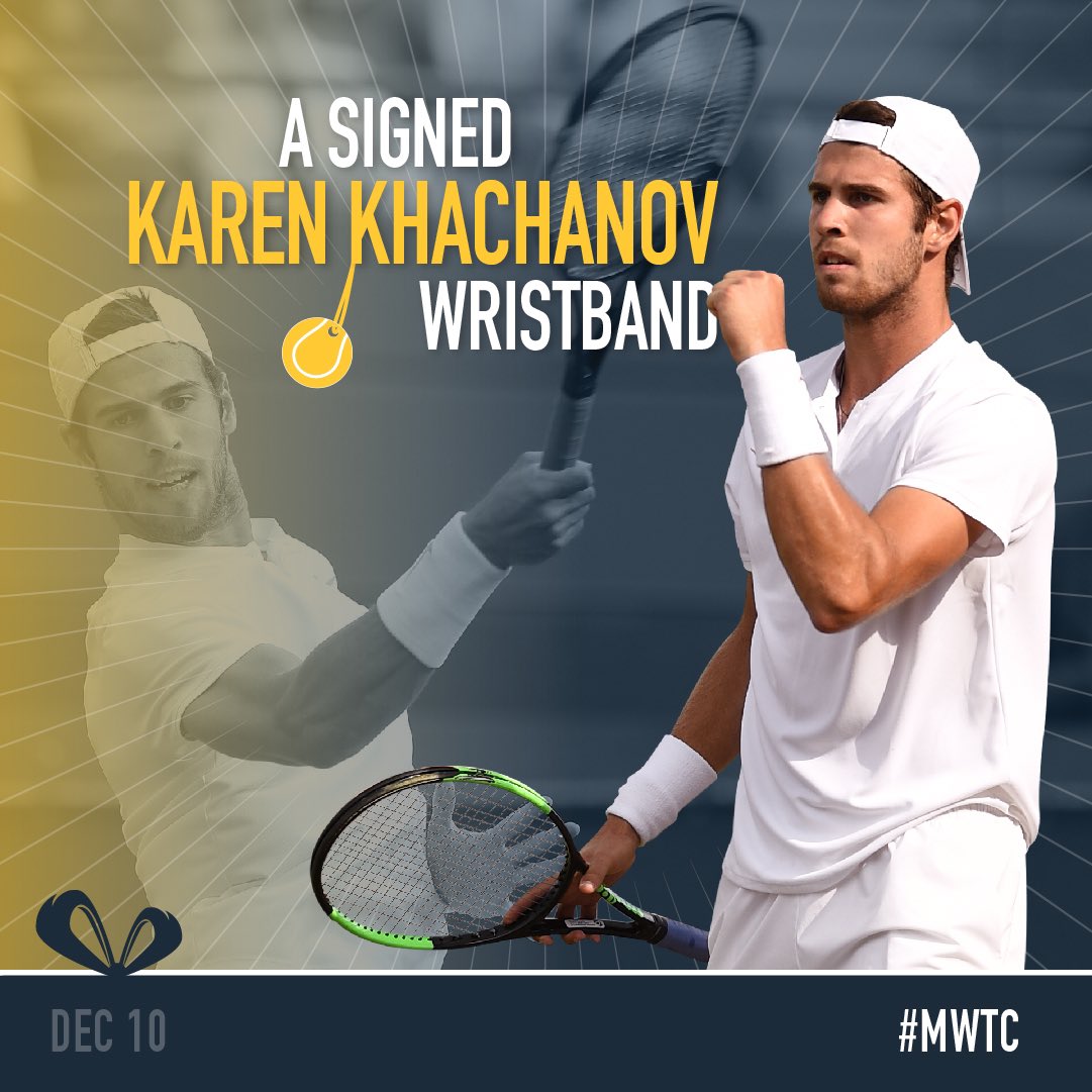 MubadalaWTC's tweet photo. Day 10 of the #12DaysOfTennis! Last 3 prizes to win, and the one today is signed by @karenkhachanov! Get your tickets today to get your hands in this wristband! ๐ https://t.co/SxflmMYaau #MWTC https://t.co/EdXKwpjKNj