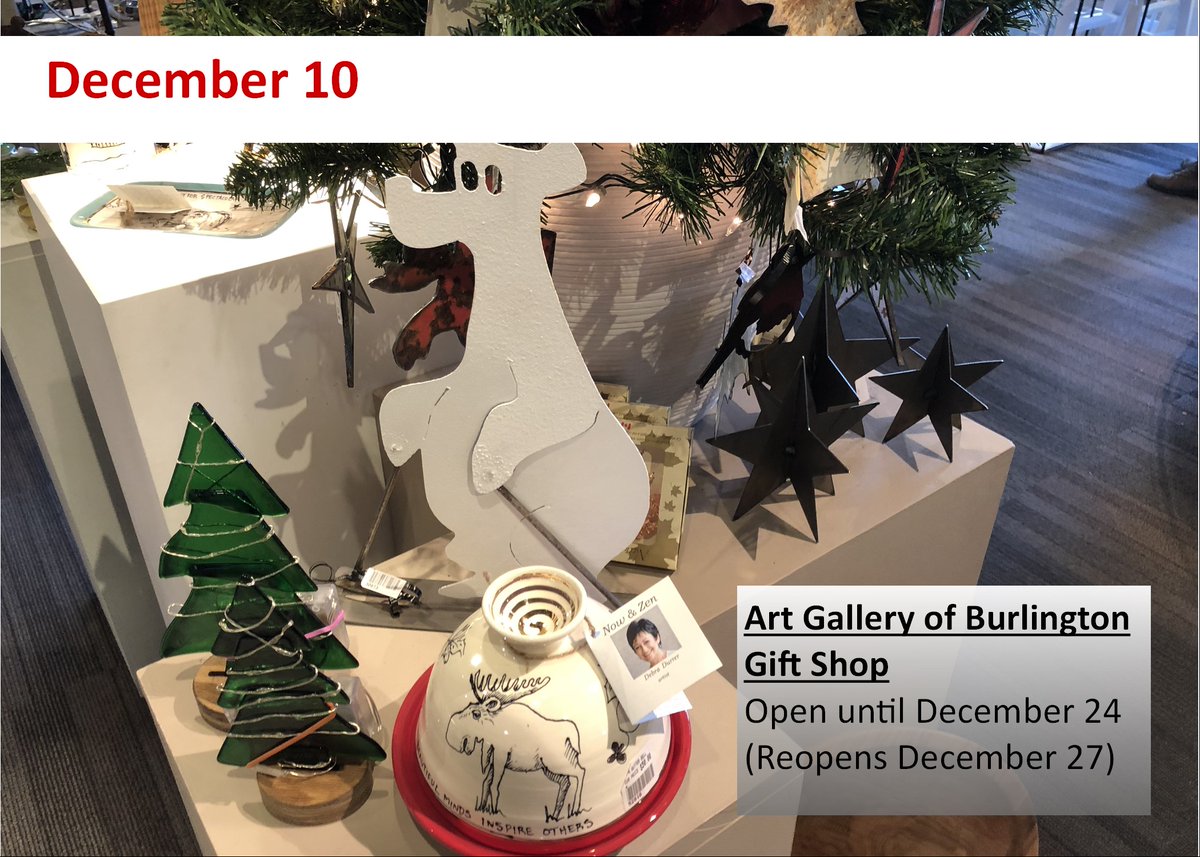 Today is Day 10 of #ChristmasCountdown and if you still have shopping to do you'll want to make sure you visit the <a href="/ArtGallBurl/">Art Gallery of Burlington</a> Gift Shop. They have a beautiful selection of unique gift items; perfect for everyone on your list! #BurlON