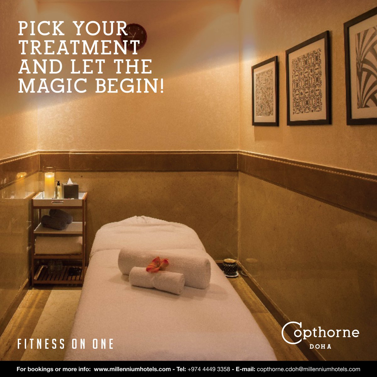 CopthorneDoha's tweet photo. Pick your treatment and let the magic begin!
Book now on 4449 3358.

#CopthorneDoha #Spa #FitnessonOne #Hotel #DohaQatar https://t.co/yM1wUxWXZD