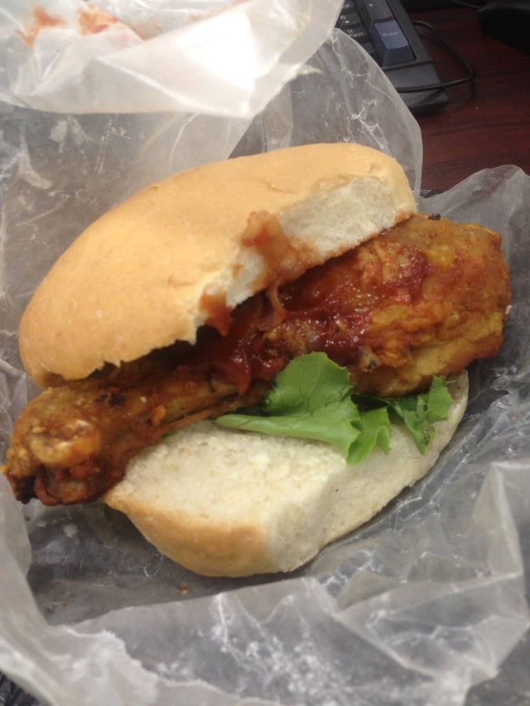 flyertoday's tweet image. St.lucian chicken burgers are a crazy thing. Look at the components