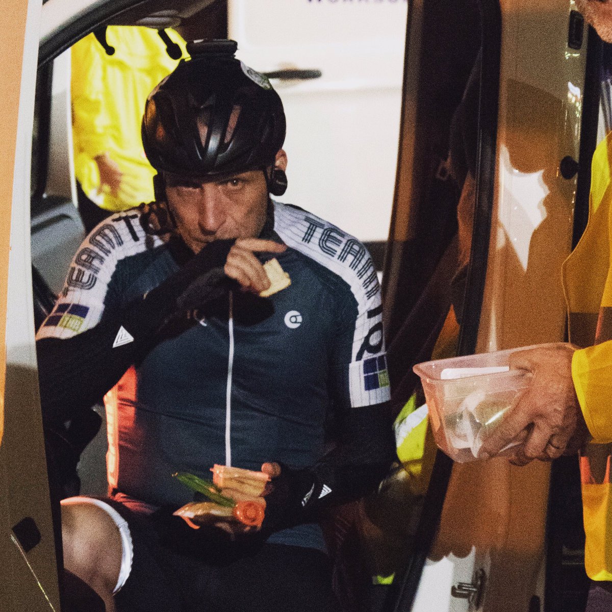 The look that says #moremashed less #chewy food please! #klackythroat #teamtq at #RAI2019 #endurancecycling #fi-sure at THB Group #lookingforward to next season #goalsetting #alwayslearning