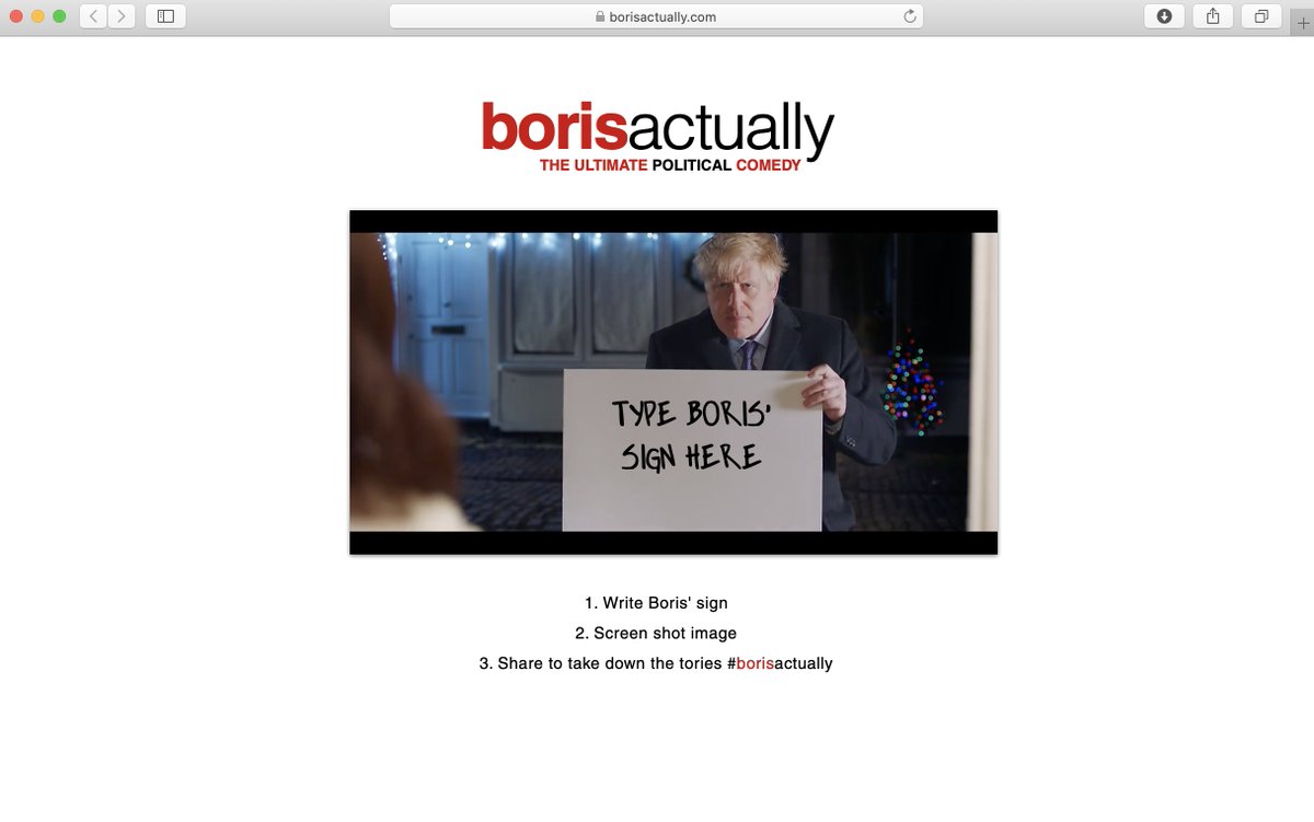 We made a #borisactually sign generator. Visit borisactually.com and let's stop the tories <a href="/OwenJones84/">owenjones84</a>  <a href="/jeremycorbyn/">Jeremy Corbyn</a> <a href="/joswinson/">Jo Swinson</a> <a href="/peoplesvote_uk/">Open Britain</a> #brexit #VoteConservativeActually #VoteTacticallyNotTribally