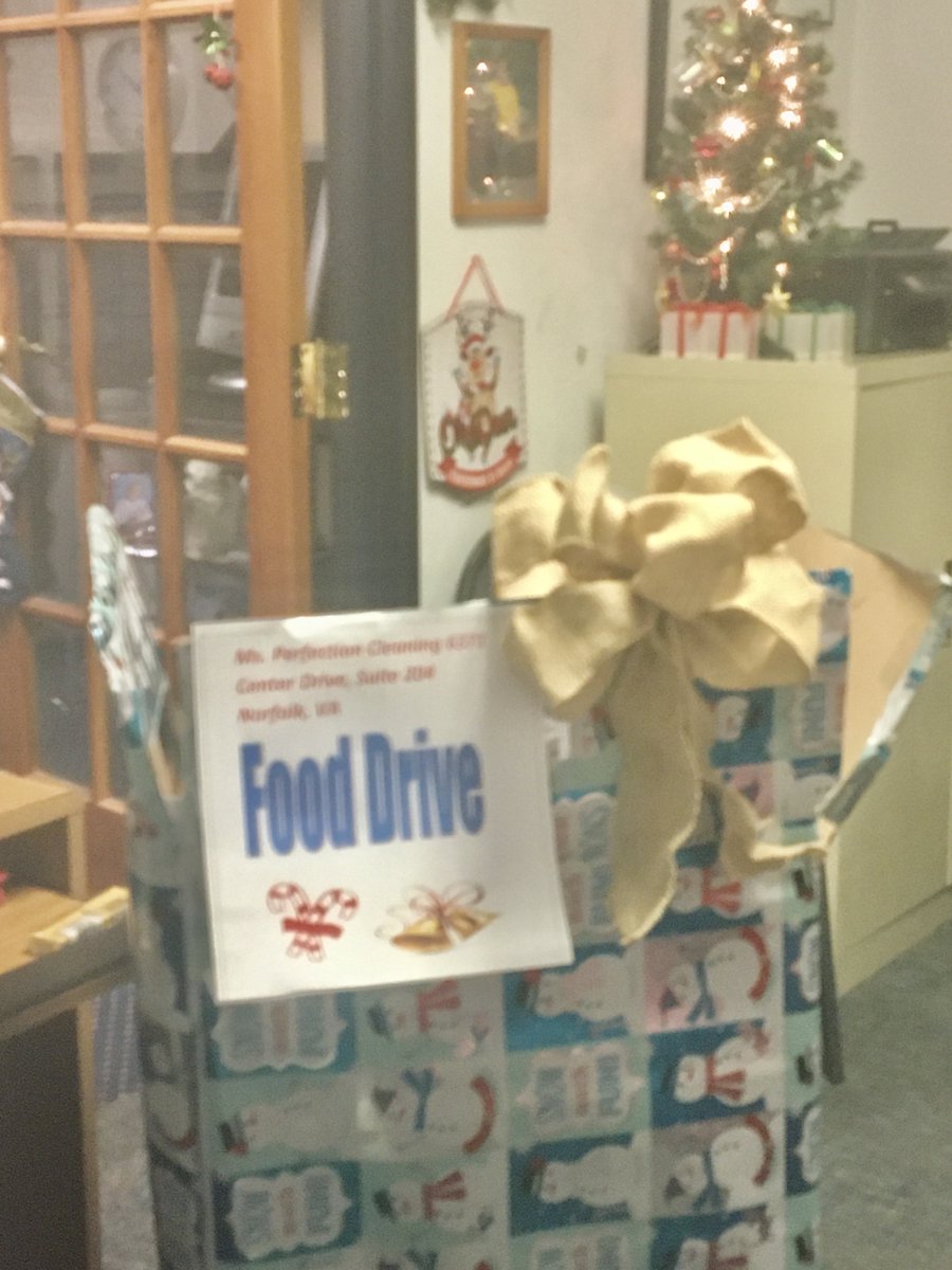 MsPerfection's tweet image. Last day for Food Drive is December 19, 2019 at 12:30pm. Please drop off can goods at 6371 Center Drive, Suite 204, Norfolk, VA.