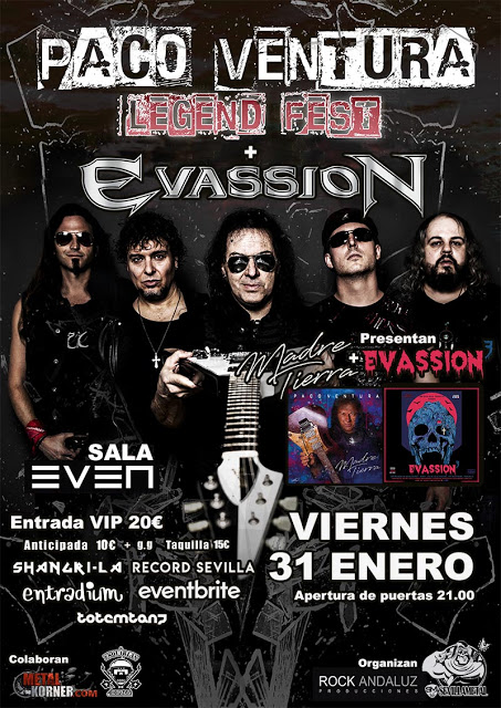 PACO VENTURA + EVASSION en Sevilla (31 Enero, Sala Even)

bit.ly/2E1j8Io

<a href="/SeviConciertos/">Sevilla conciertos</a> <a href="/Agendasvq/">Sevilla</a> <a href="/sevillametalby/">SevillaMetal</a> @SevillaMetalOrg <a href="/RAProducciones1/">Roberto Alarcon</a>
