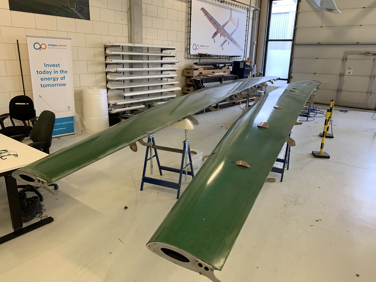 RyanVuNL's tweet photo. Both @AmpyxPower AP3 wings are completed and ready for paint! #UAS #UAV #Drones #Innovation #AWES #AirborneWindEnergy #RenewableEnergy #WindEnergy #Aerospace #Airborne #Wind #Energy https://t.co/JsvI89QoTR