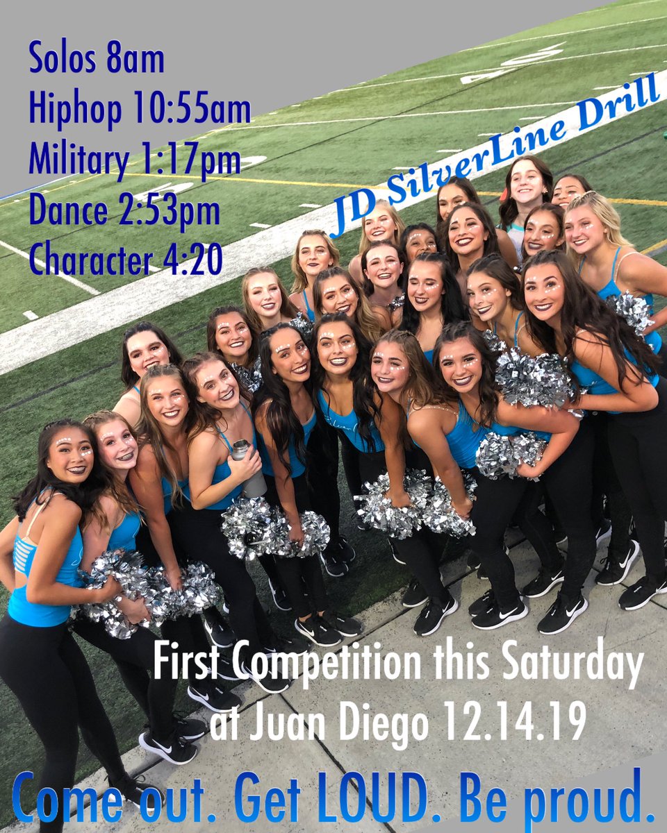 First Competition this Saturday at Juan Diego💙 <a href="/JDCHS/">Juan Diego Catholic High School</a> <a href="/juandiegodrill/">JDCHS Silverline</a> @JDSports <a href="/JDStudentLife/">JDCHS STUDENTS</a> <a href="/JDSpeakingEagle/">Speaking Eagle</a> <a href="/JDStudentSect/">THE M.E.S.S</a> <a href="/rolandabundo/">Roland Abundo</a>