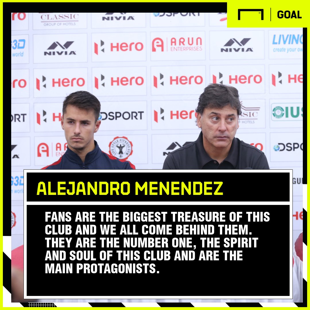 Goal_India's tweet photo. 'Fans are the biggest treasure of this club,' @Alemengar 🗣️ after @eastbengalfc's thumping win over @NerocaFC
Full story: https://t.co/tTtUoyeXs9
#HeroILeague #NFCQEB https://t.co/y8BmSnMwAb