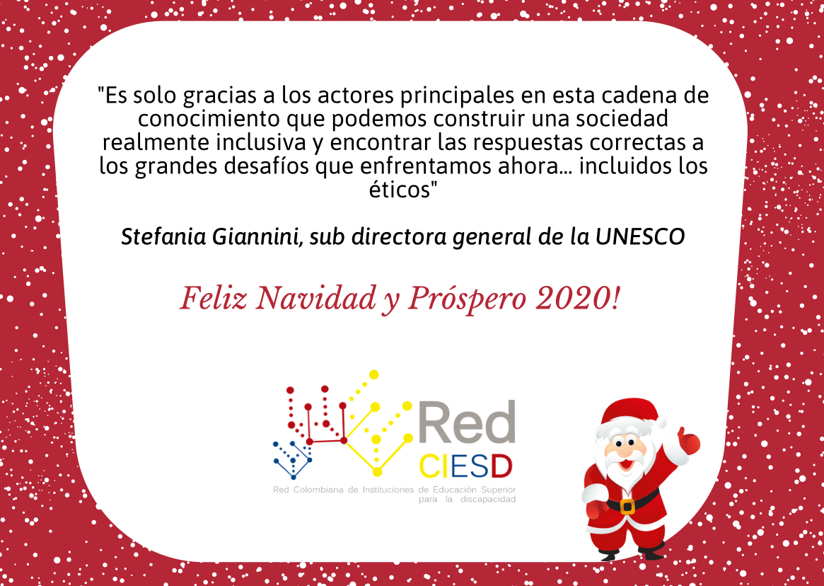 Redciesd's tweet photo. ¡Feliz navidad y un próspero año nuevo! En el 2020 seguiremos trabajando por una educación para todos. https://t.co/EdvGGivkwl
