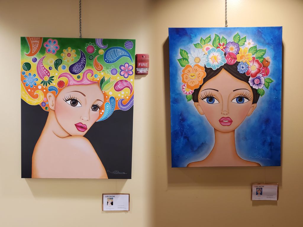 brenlibny's tweet image. For the month of December,  Luis A. Paccini is displaying his vivid acrylic and oil paintings of women. Check it out in the library's gallery!