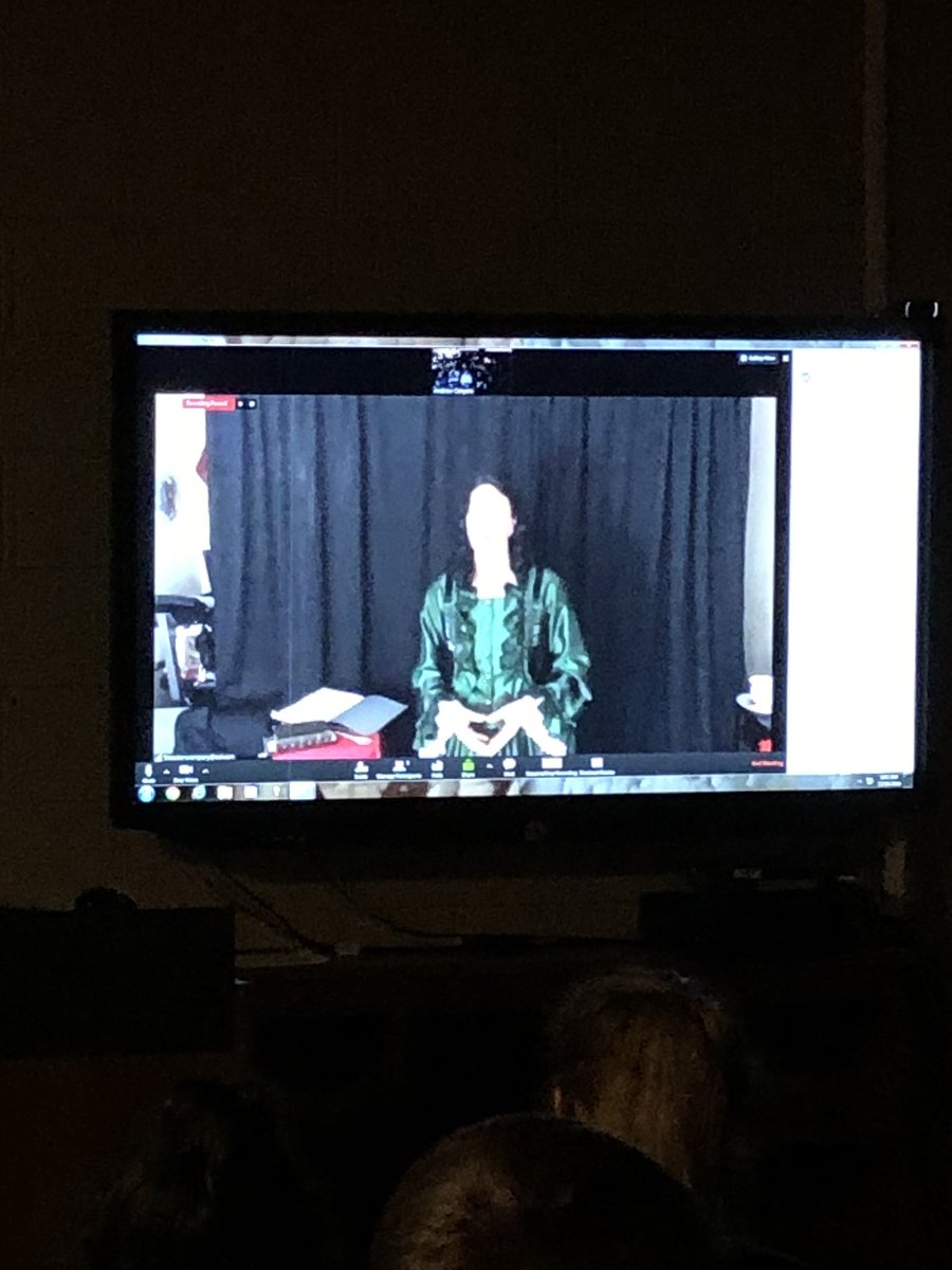 RowanCoDPP's tweet photo. Junior’s are enjoying “Tea with Mrs. Dickens” this morning. #cilc #goaled #expectthebest💚🖤 #itsagreatdaytobeaviking 💚🖤 #greenmachine @KDSRcshsdrama @DakodaBowling https://t.co/gB3r3hfu6u