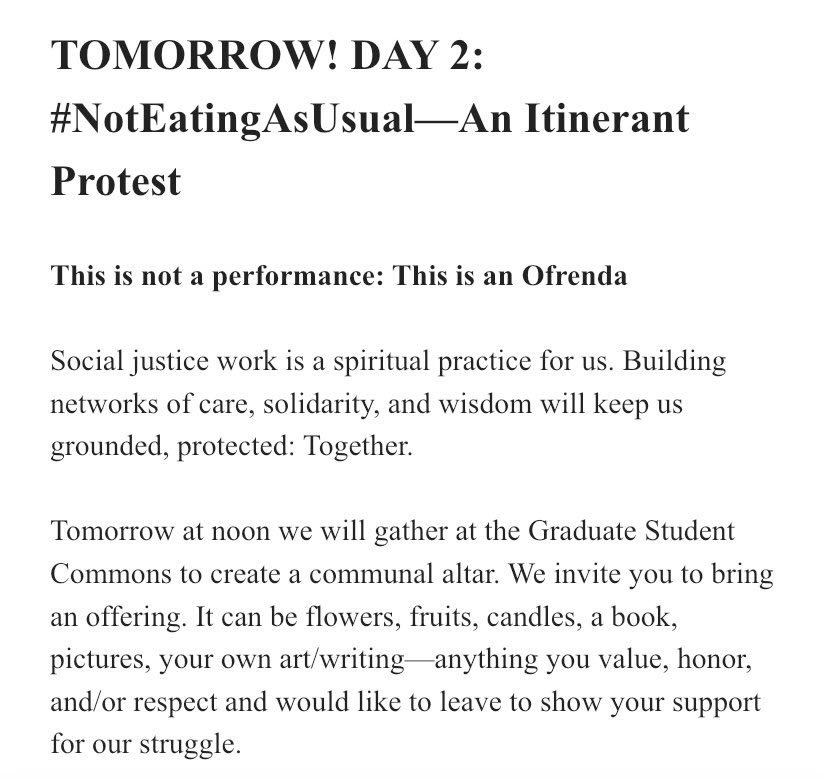 AlissaVierra's tweet photo. #NotEatingAsUsualDAY2 - which is why this is not a hunger strike. 
40% students at UCSC report having harmful food, housing, and/or transportation issues. 

#COLA
#stikeUCSC
#CostOfLivingAdjustment 
#NotEatingAsUsual 
#CollegeForAll https://t.co/mZejJ1foZD