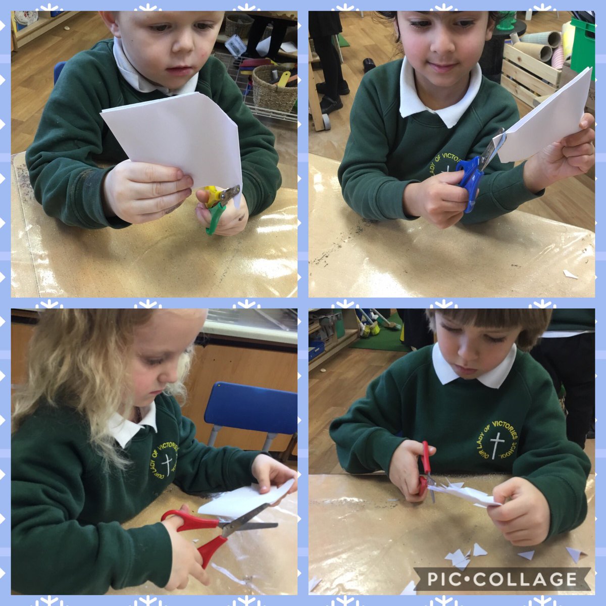 olvschool's tweet image. Reception have been developing their cutting skills by making snowflakes. We were amazed to see the beautiful patterns that we had created! #finemotordevelopment