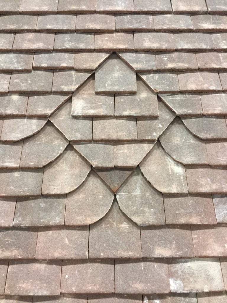 1st year Student getting to grips with plain tile with hand cutting thanks for making this type of work possible <a href="/wienerbergeruk/">wienerberger UK</a>