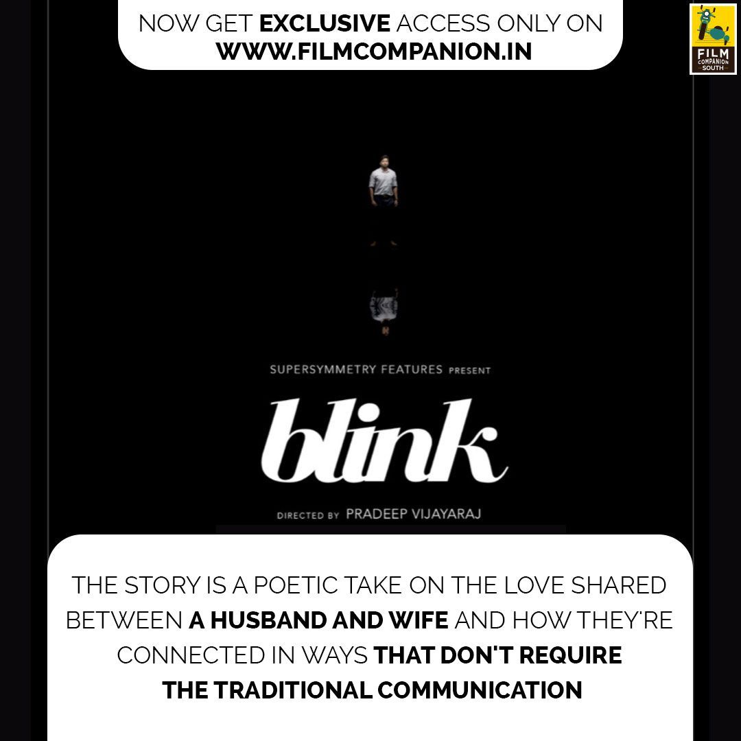 FCompanionSouth's tweet photo. We are thrilled to announce our second short film #Blink, directed by @prady_novembre starring @Actor_Amritha and #AshwinKumar.
Exclusive access only on Film Companion South Channel this Friday!
Stay tuned for more updates on Blink!
#FCShortFilms #ExclusiveAccess #Announcements https://t.co/Ra45gO2vkn