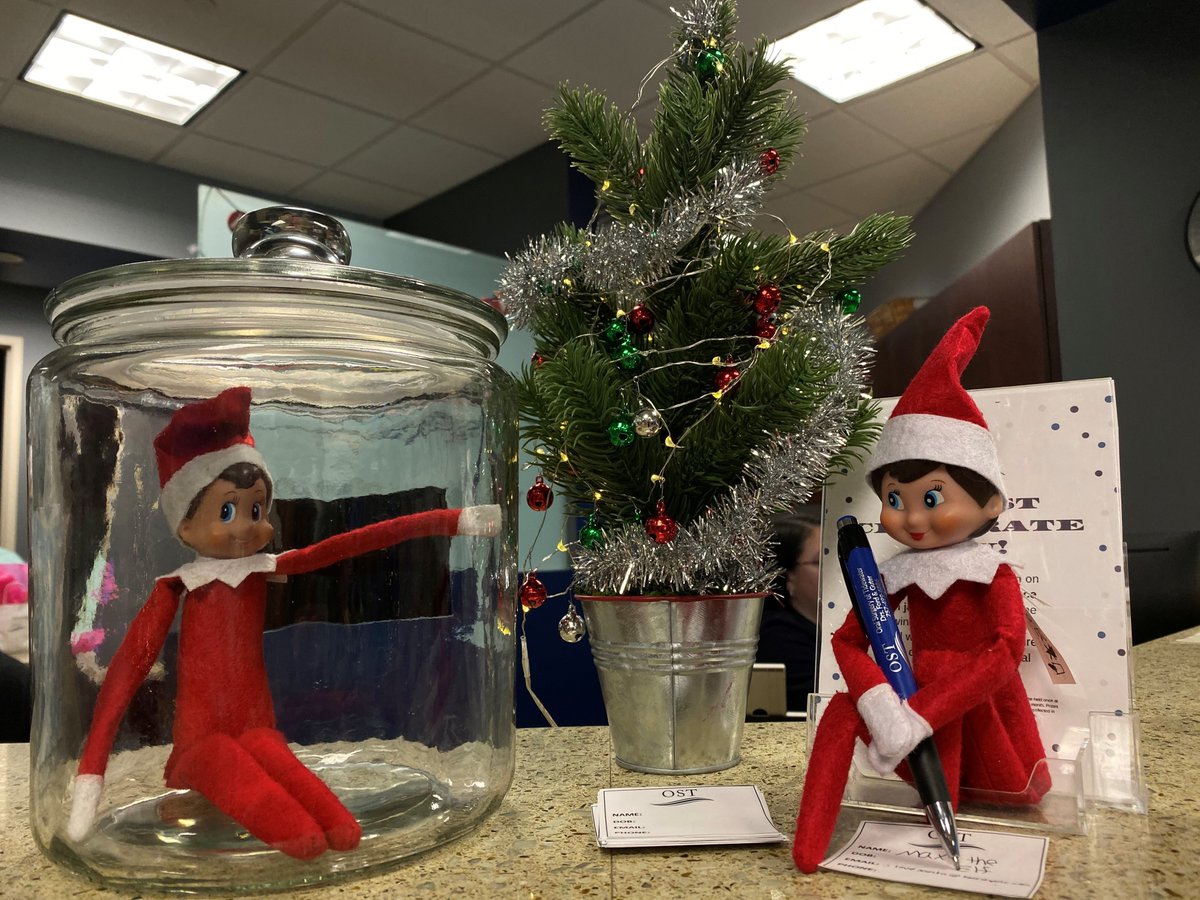 OSTVB's tweet photo. It looks like Mani the Elf has arrived and Maxi is not planning on letting him go anywhere! What will these two get into next! #ElfOnTheShelf #MaxiAndMani #MaxillaAndMandibularElf #TisTheSeason #OST #OSTVB https://t.co/YEZrnpeUxm