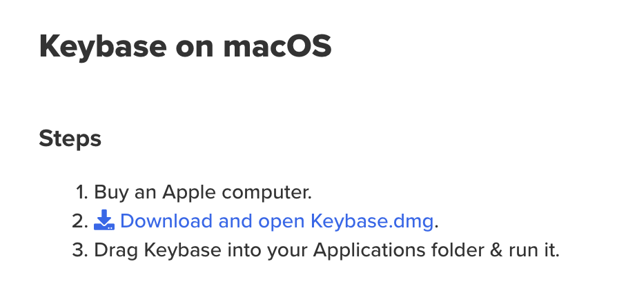 Keybase steps on macOS
