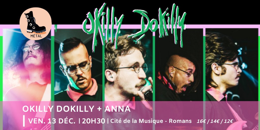 Concert OKILLY DOKILLY + ANNA
Ven. 13 déc. à 20h30 Cité de la Musique-Romans
Pour les fans de métal et de Ned Flanders 🔥

<a href="/Okilly_Dokilly/">Okilly Dokilly</a> <a href="/COREandCO/">COREandCO webzine</a> @metalfrance <a href="/SueurDeMetal/">Sueur De Metal</a> <a href="/ValenceRomans/">Valence Romans Agglo</a> <a href="/VilleDeRomans/">villederomans</a>
<a href="/RadioMetal/">Radio Metal</a> <a href="/Metalorgie/">Metalorgie.com</a> #thesimpson