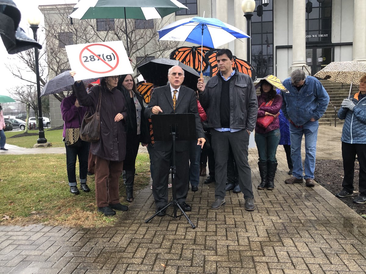 ACLU_NC's tweet photo. HAPPENING NOW: Local residents are speaking out against ICE and Henderson County's 287(g) program before the annual 287(g) Steering Committee Meeting today. #ICEFreeNC https://t.co/zUkL5SyDtl