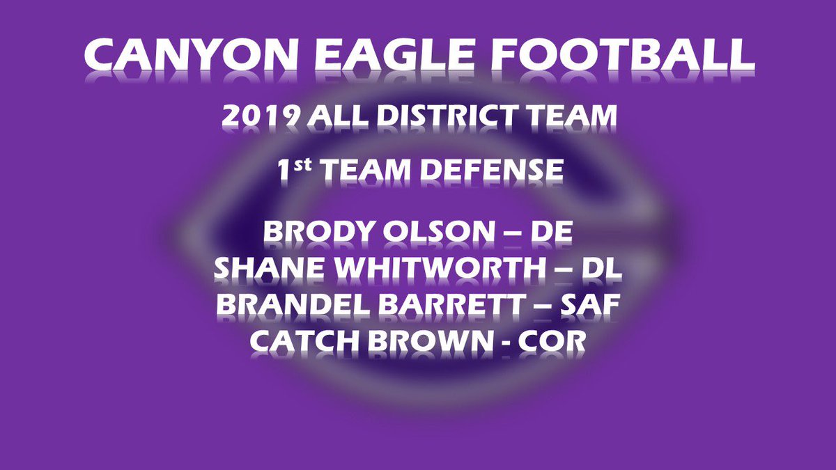 canyoneagles1's tweet photo. Congratulations to the following players for being named to the All District Football Team! @todd_winfrey @RushingBilly @CanyonAthDept @CanyonJHBoys @CanyonISD_Supt https://t.co/F4L2R9sCBE