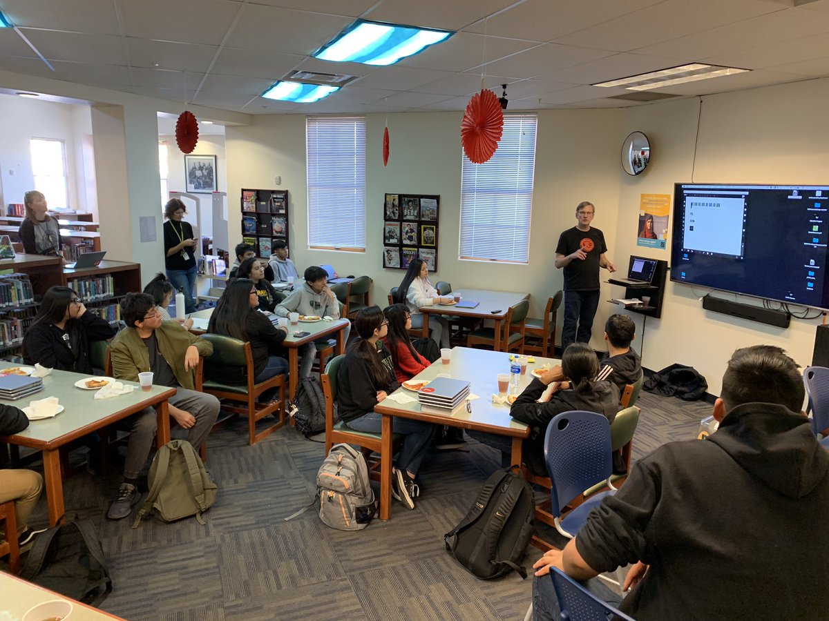 SFIS_BRAVES (@sfis_braves) on Twitter photo SFIS Library and Media Center & <a href="/GoogleForEdu/">Google for Education</a> and <a href="/ALAlibrary/">American Library Association</a> kicks off #readytocode, #csfirst, #codeyourhero with a Max and Spark demo from Meow Wolf’s Sound Technologist, Les Stuck. SFIS Library and Media Center & <a href="/GoogleForEdu/">Google for Education</a> and <a href="/ALAlibrary/">American Library Association</a> kicks off #readytocode, #csfirst, #codeyourhero with a Max and Spark demo from Meow Wolf’s Sound Technologist, Les Stuck.