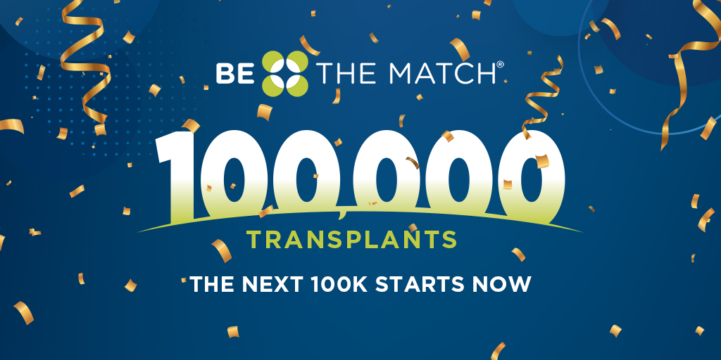 You can help us reach our next 100,000 transplants by joining the registry. We need more young, ethnically diverse donors to help patients of diverse backgrounds find their match. Join today, ms.spr.ly/6018TV0dM #BeTheMatch #SaveALife