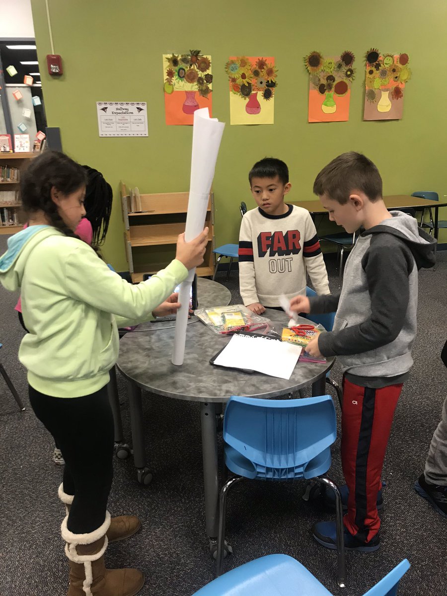 MrsAndrasco's tweet photo. 3rd graders in library today putting their engineering skills to use by working in groups to build a paper tower; an activity that goes along with our schoolwide book, Wishtree! #Patriots135 #welovelibrary https://t.co/Ywvwx9zHpP