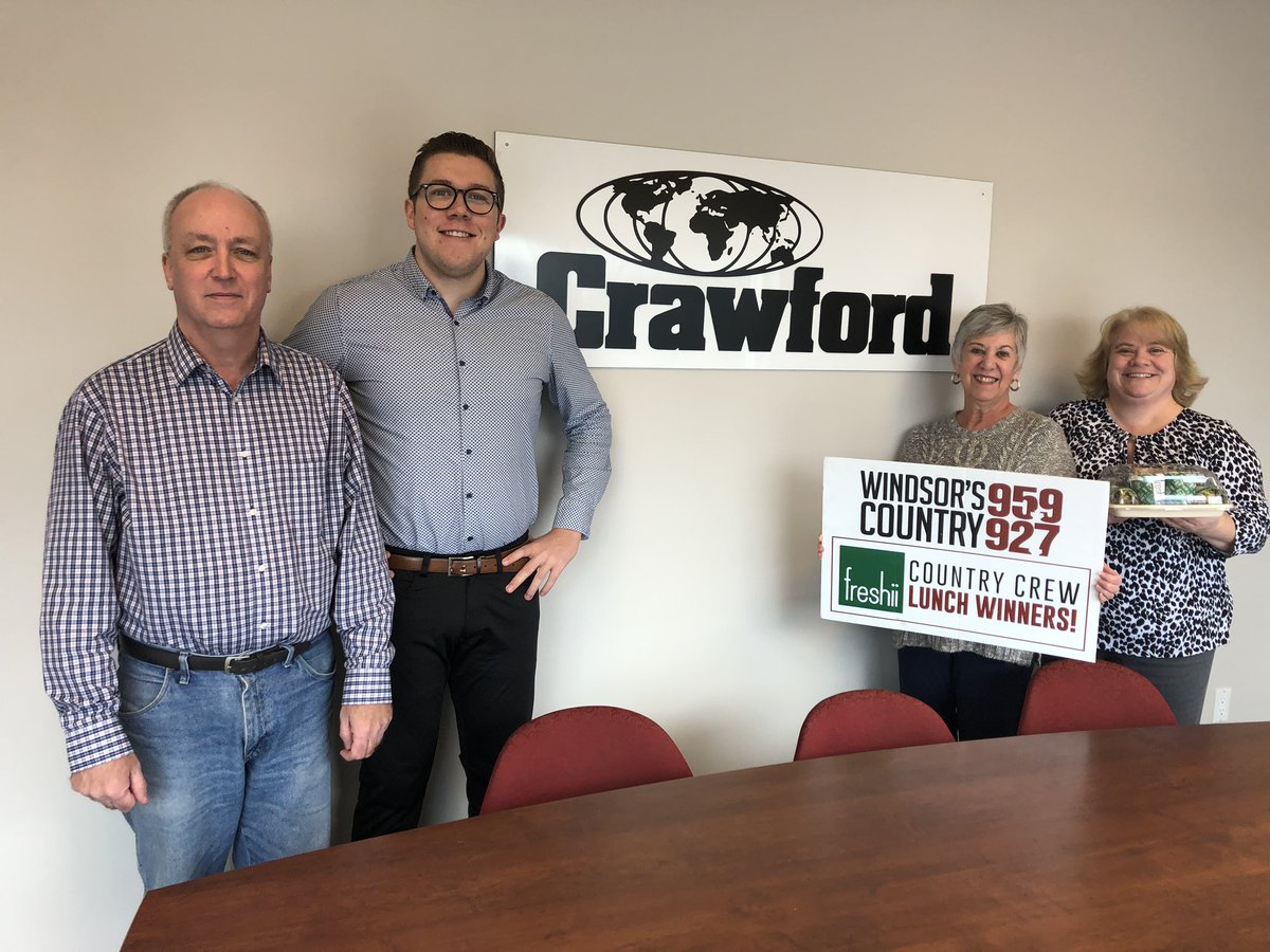 Country959's tweet photo. Rose was DUE for a win! She won Brooks and Dunn tickets with us back when Windsor’s Country went on the air! Congrats to her team at Crawford and Co. in Windsor: Al, Chris, Jen (and Frank)
Enjoy your @freshii!
#CountryCrew
@Crawford_Canada https://t.co/xx0eIm4qMi