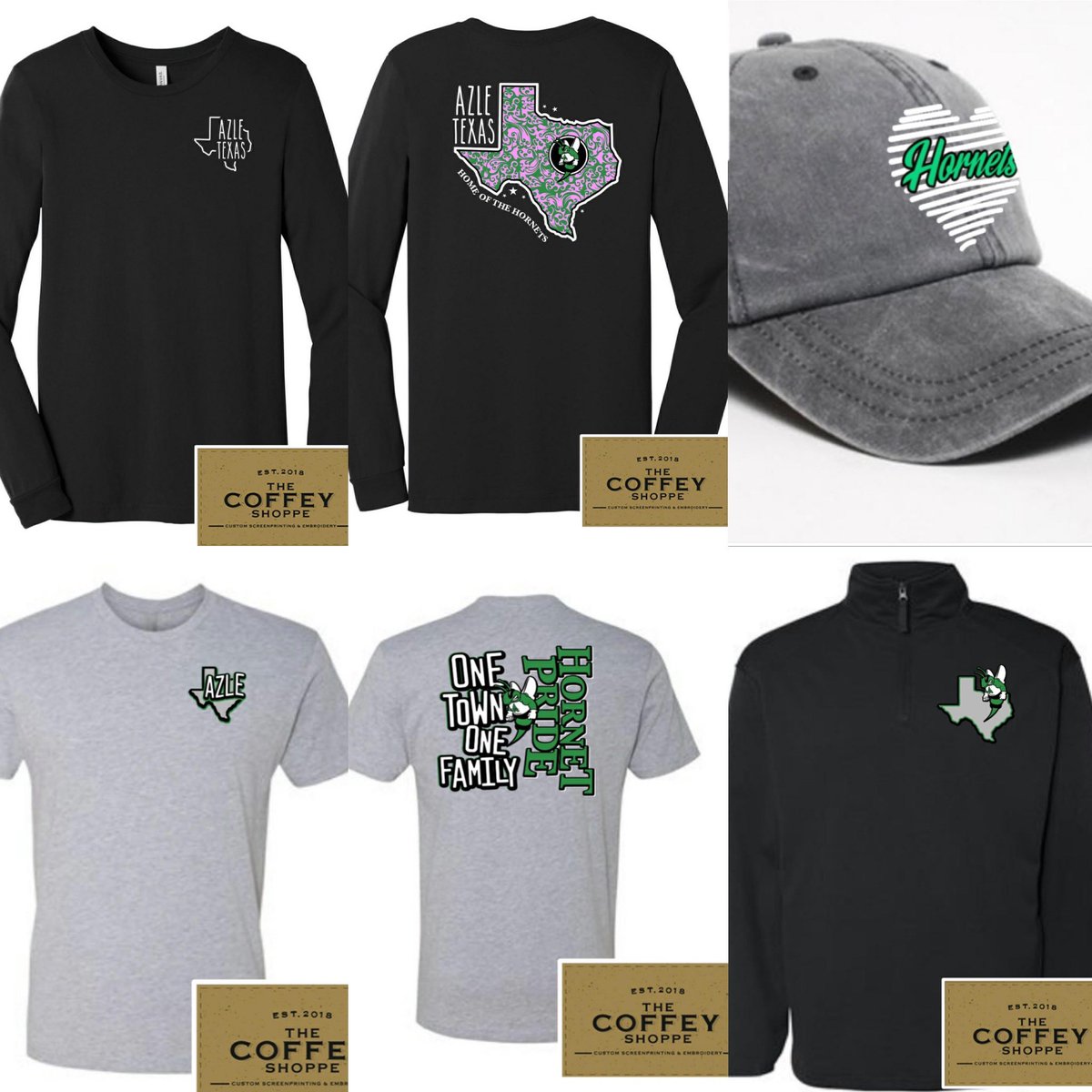AzleYouth's tweet photo. Merchandise is in 💚💚

If you ordered any of the below items they will be picked up this week 😊 we are working on a pick up place and time.  We will have something to everyone soon!!!  

Thank you for supporting Azle Youth Sports! https://t.co/74nshMExbg