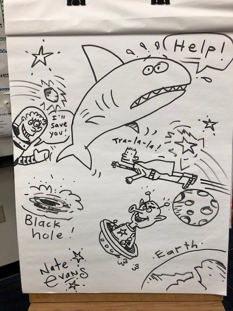 JDHullHeroes's tweet image. Author's Amy Dominy and Nate Evans stopped by to visit with our Hull students to create a story and illustration!   @ChandlerUnified @JanePto