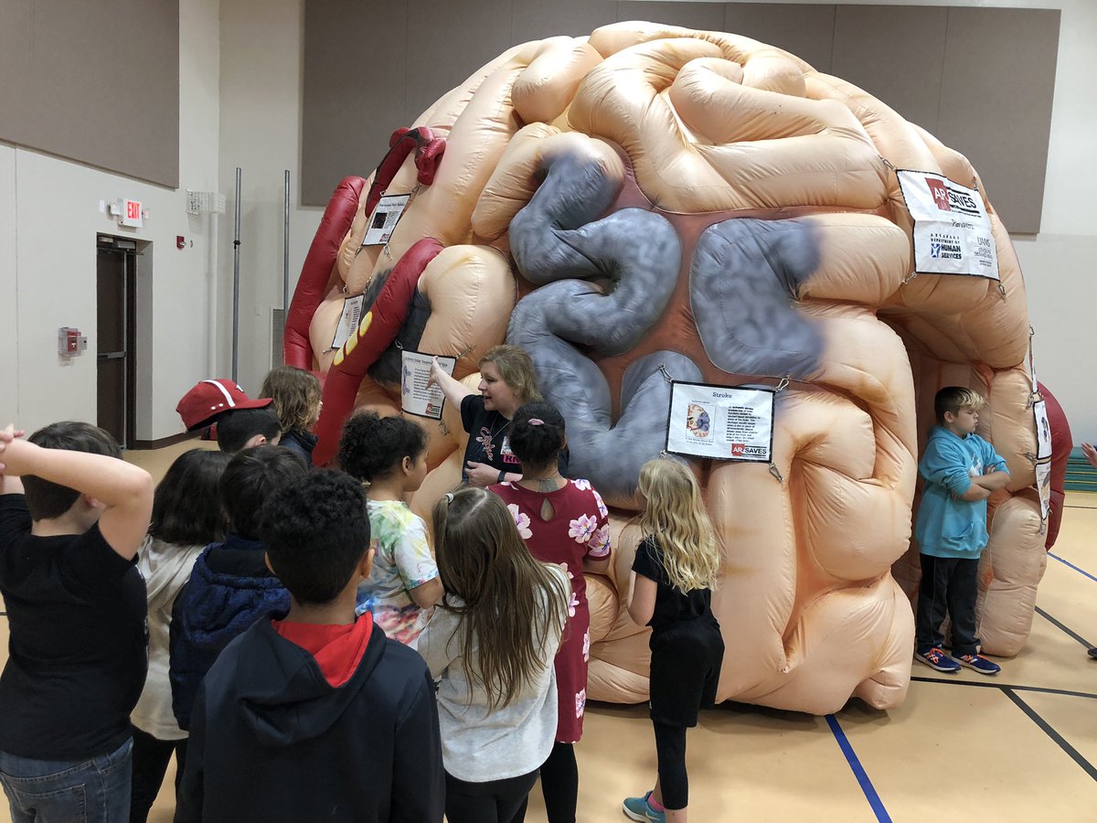 SeqElem's tweet photo. A BIG thanks to Tim Tanner, Stroke Facilitator and Education Outreach for St Mary’s. Students were able to learn signs of a stroke and walk through an inflatable brain! https://t.co/uvCRD3mvTY